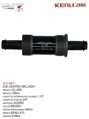 EJE CENTRO SELLADO 126MM KENLI-ATL KL-08A