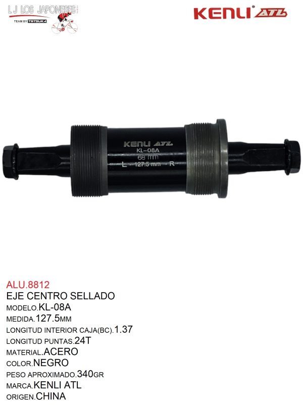 ALU.8812 EJE CENTRO SELLADO 127.5MM KENLI-ATL KL-08A