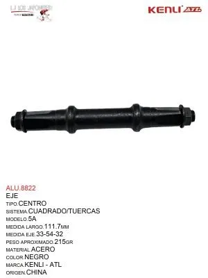 ALU.8822 EJE CENTRO CUADRADO 5A NECO - CHINA