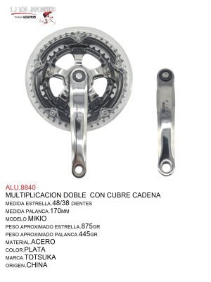 MULTIPLICACION DOBLE 38/48 ACERO C/C.CADENA CROMADO MIKIO TOTSUKA