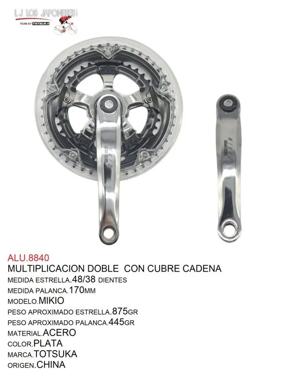 MULTIPLICACION DOBLE 38/48 ACERO C/C.CADENA CROMADO MIKIO TOTSUKA