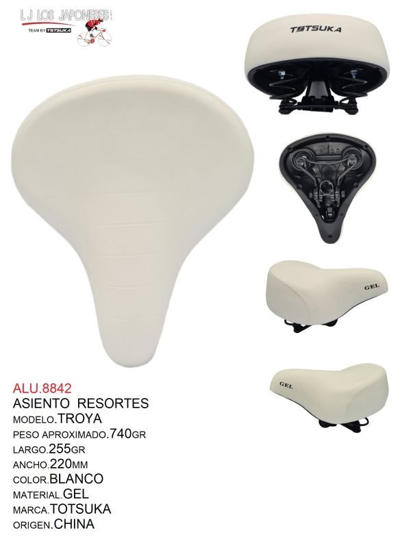ASIENTO RESORTES TROYA MARCA TOTSUKA GEL BLANCO