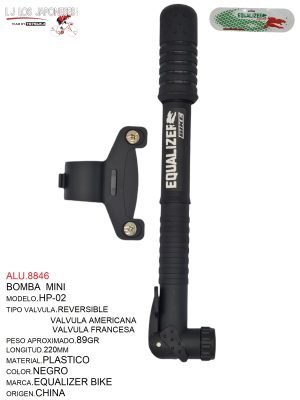 BOMBA  MINI  MARCA EQUALIZER BIKE MODELO  HP-02 NEGRA