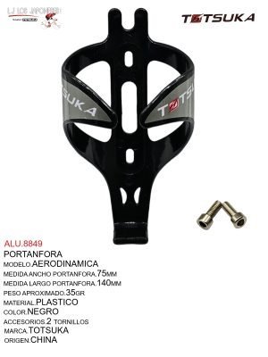 PORTA ANFORA AERODINAMICA PLASTICO  MARCA TOTSUKA NEGRO