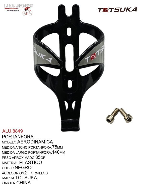 ALU.8849 PORTA ANFORA AERODINAMICA PLASTICO MARCA TOTSUKA NEGRO
