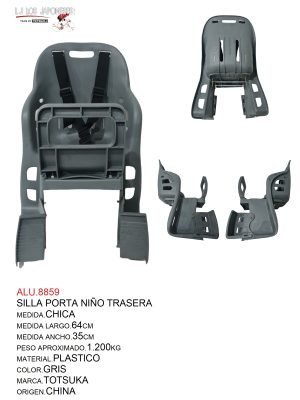 SILLA PORTA BEBE PLASTICO GRIS chico  peso 1.200KG