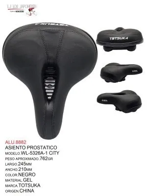 ALU.8882 ASIENTO CITY WL-5326A-1 MARCA TOTSUKA GEL COLOR NEGRO