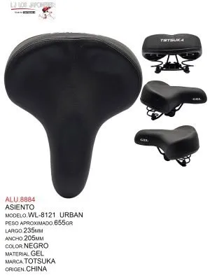 ASIENTO URBAN MOD.WL-8121 GEL NEGRO  TOTSUKA