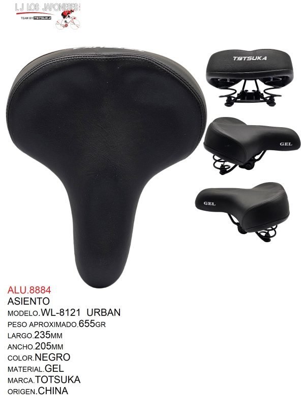 ASIENTO URBAN MOD.WL-8121 GEL NEGRO  TOTSUKA