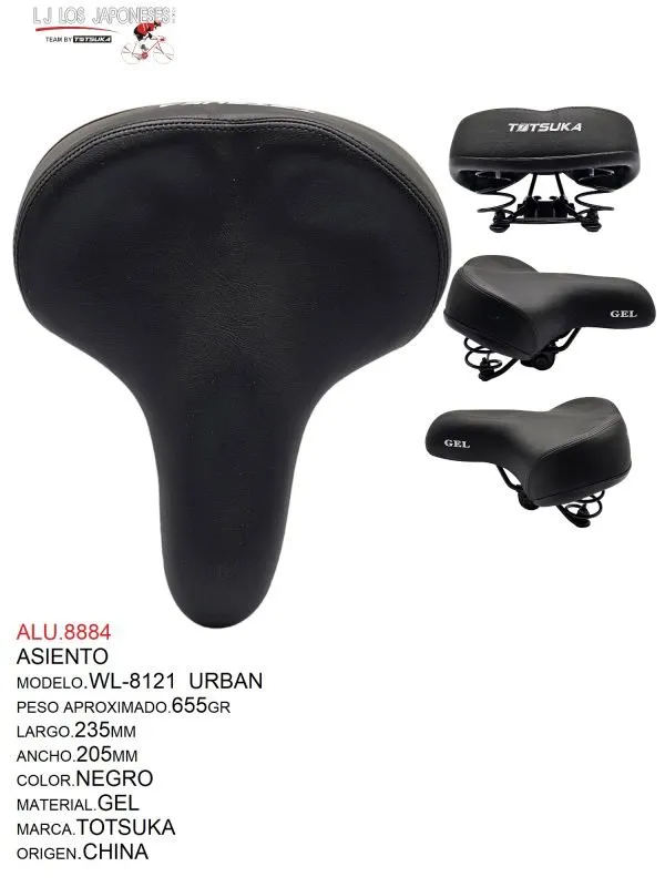 ASIENTO URBAN MOD.WL-8121 GEL NEGRO  TOTSUKA