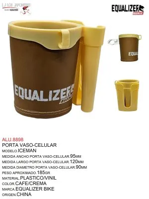 ALU.8898 PORTAVASO-CELULAR MARCA EQUALIZER MODELO ICEMAN COLOR CAFÉ/CREMA