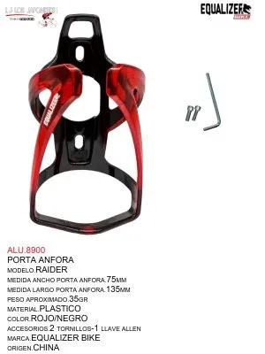 ALU.8900 PORTA ANFOFA NEGRO/ROJO MOD.RAIDER EQUALIZER BIKE