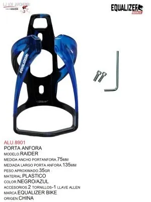 ALU.8901 PORTA ANFOFA NEGRO/AZUL MOD.RAIDER EQUALIZER BIKE