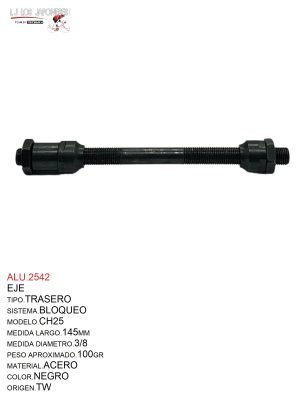 EJE BLOQUEO TRASERO 145MM TW NEGRO