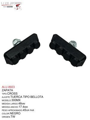ZAPATA BMX 300MX NEGRO  BRAKCO PAR TW