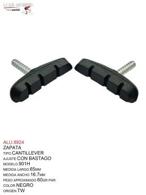 ALU.8924 ZAPATA CANTILLEVER MTB 65mm 901H BRAKCO PAR TW