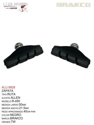 ZAPATA RUTA 50mm MA451A BRAKCO PAR TW NEGRO
