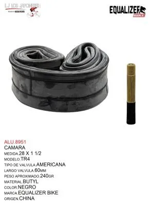 CAMARA 28 x 1 1/2 BUTYL 60MM V.A. EQUALIZER