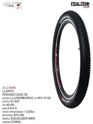 LLANTA 24 X 2.35 NEGRO MARCA EQUALIZER MODELO LUXEMBURGO