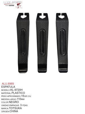 ESPATULA PLASTICO 3 PZAS KL-9720H  TOTSUKA NEGRO