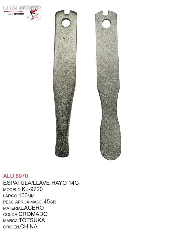ALU.8970 ESPATULA ACERO 2 PZAS KL-9720L TOTSUKA CHINA CROMADO