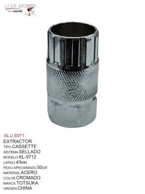 ALU.8971 EXTRACTOR PARA CASETTTE TIPO SHIMANO KL-9712 22.5MM KENLI