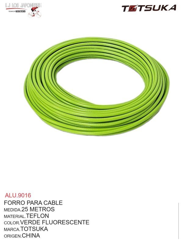 FORRO CABLE TEFLON 25 METROS CHINO VERDE