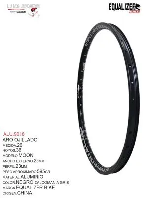 ARO 26X36 AERODINAMICO EQUALIZER BIKE NEGRO 26 OJILLADO FRENO DISCO
