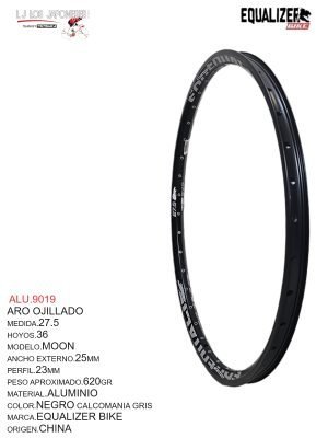ARO 27.5X36 AERODINAMICO EQUALIZER BIKE NEGRO 27.5 OJILLADO FRENO DISCO