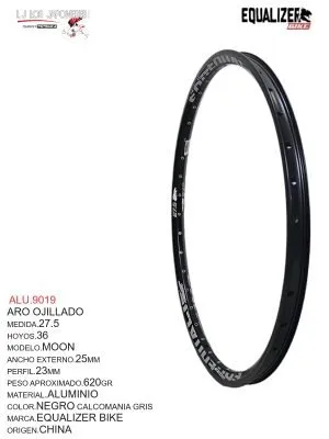 ARO 27.5X36 AERODINAMICO EQUALIZER BIKE NEGRO 27.5 OJILLADO FRENO DISCO
