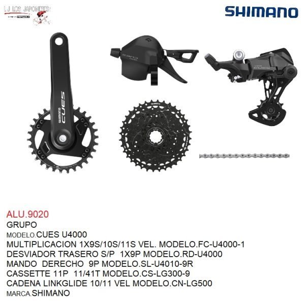 ALU.9020 GRUPO SHIMANO 9P MODELO.U4000 CUES