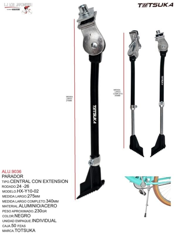 ALU.9036-1.jpeg PARADOR CENTRAL ALUMINIO EXTENSION NEGRO MOD. HX-Y10-02 TOTSUKA