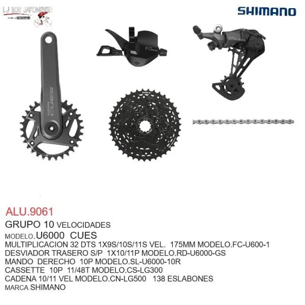 ALU.9061 GRUPO SHIMANO 10P MODELO.U6000 CUES