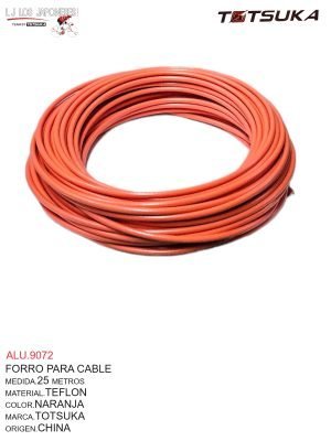 FORRO CABLE TEFLON 25 METROS CHINO NARANJA