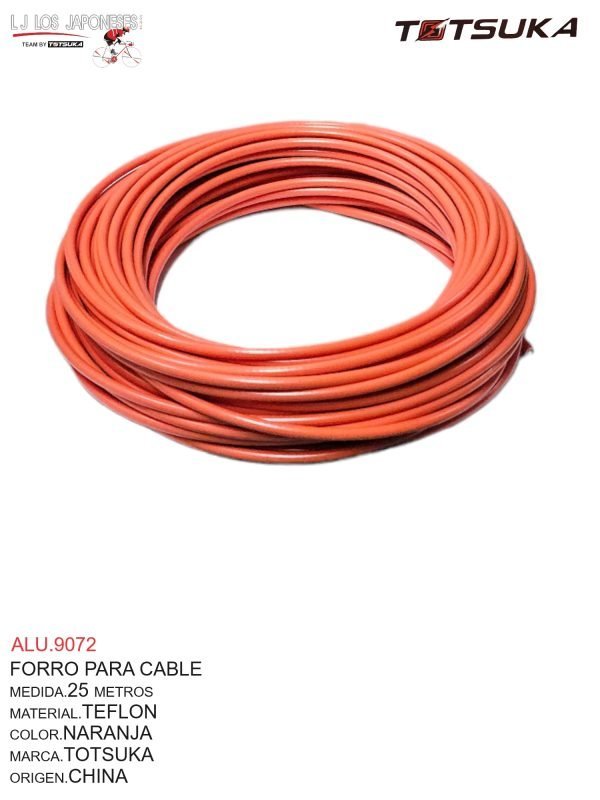FORRO CABLE TEFLON 25 METROS CHINO NARANJA