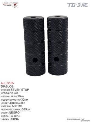 DIABLOS ACERO 32X90MM MARCA TG BIKE MODELO SEVEN STUP NEGRO PAR