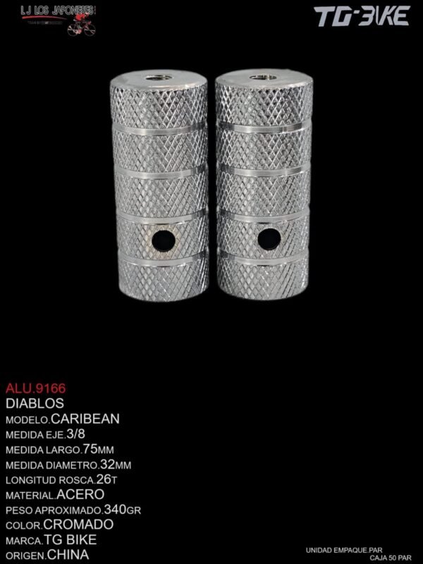 ALU.9166-1.jpeg DIABLOS ACERO 32X75MM MARCA TG BIKE MODELO CARIBEAN CROMADO PAR