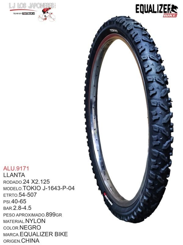 ALU.9171 LLANTA RODADO: 24 X2.125 MODELO: TOKIO J-1643-P-04