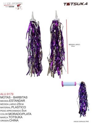 Motas - Barbitas, Color Morado/Plata, Marca Totsuka