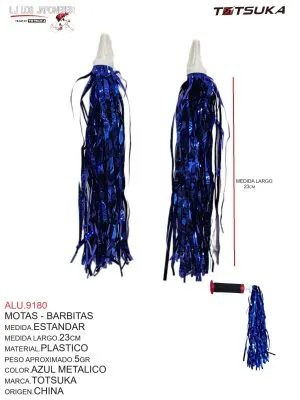 Motas - Barbitas, Color Azul Metálico, Marca Totsuka