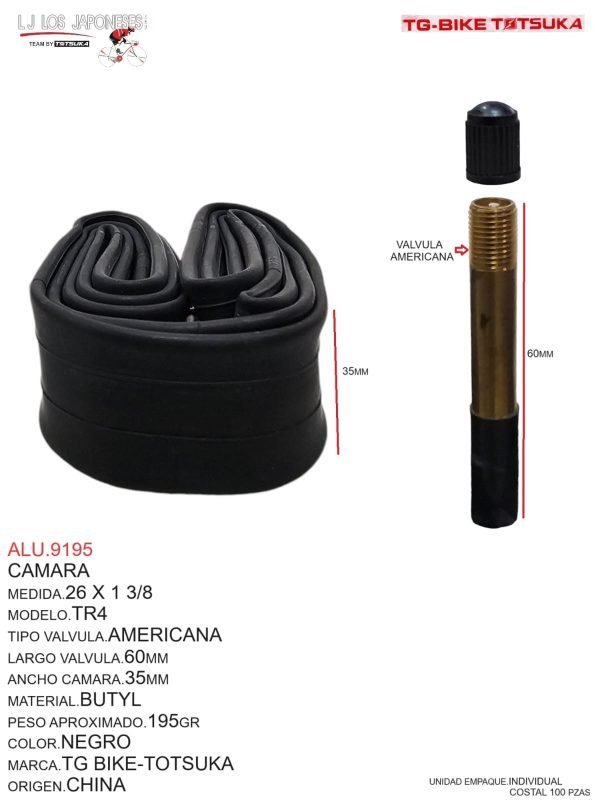 Cámara 26 x 1 3/8 TR4 Americana