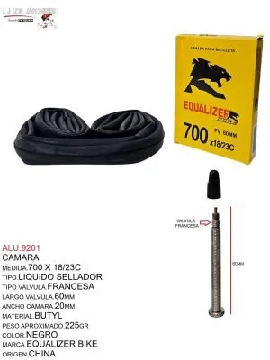 ALU.9201 Camara con Liquido Sellador 700 x 18/23C Francesa