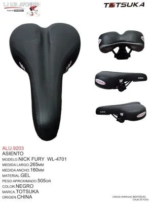 ASIENTO GEL NEGRO MOD.WL-4701 MODELO NICK FURY TOTSUKA