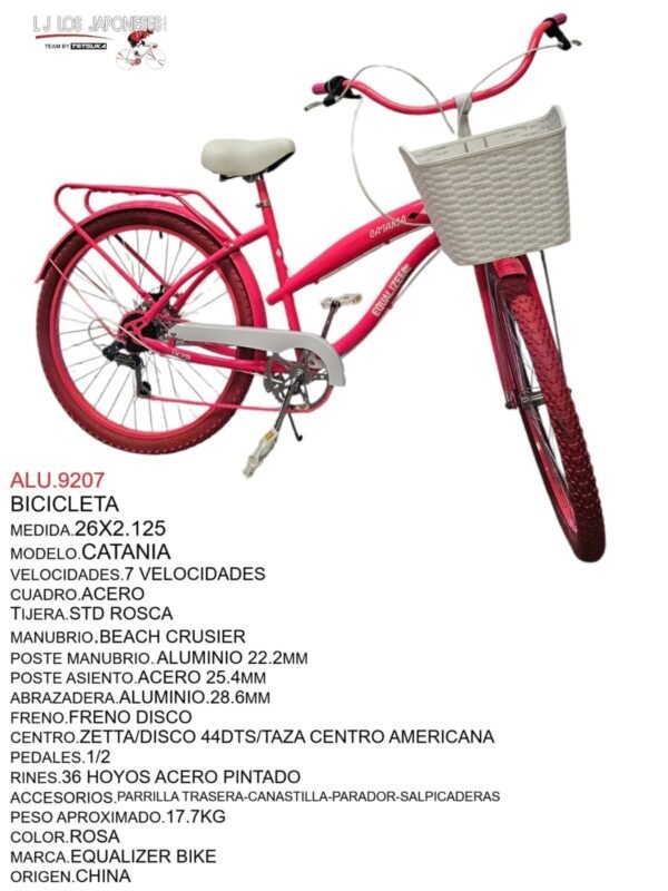 ALU.9207-1.jpeg BICICLETA 26 BEACH MARCA EQUALIZER BIKE MODELO CATANIA 1X7 VEL FRENO DISCO