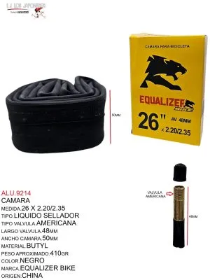 ALU.9214 Camara con Liquido Sellador 26 x 2.20/2.35 Americana