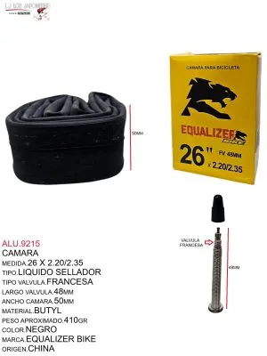 ALU.9215 Camara con Liquido Sellador 26 x 2.20/2.35 Francesa