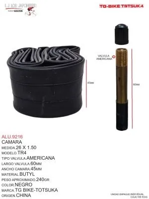 ALU.9216 Cámara 26 x 1.50 TR4 Americana