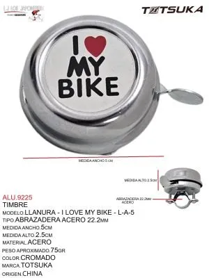 ALU.9225 Timbre Llanura I Love My Bike
