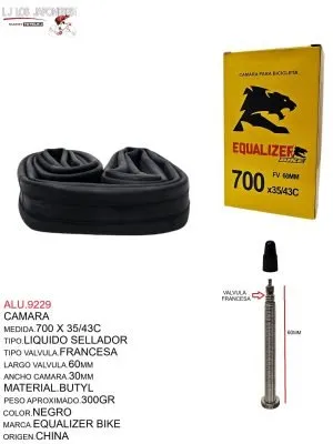 ALU.9229 Camara con Liquido Sellador 700 x 35/43C Francesa