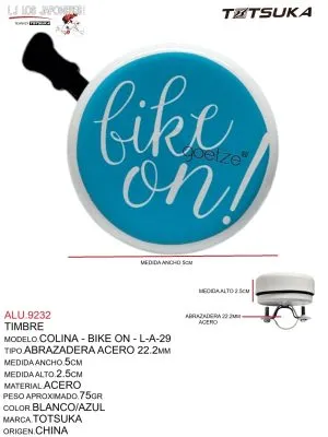 ALU.9232 Timbre Colina Bike On Azul